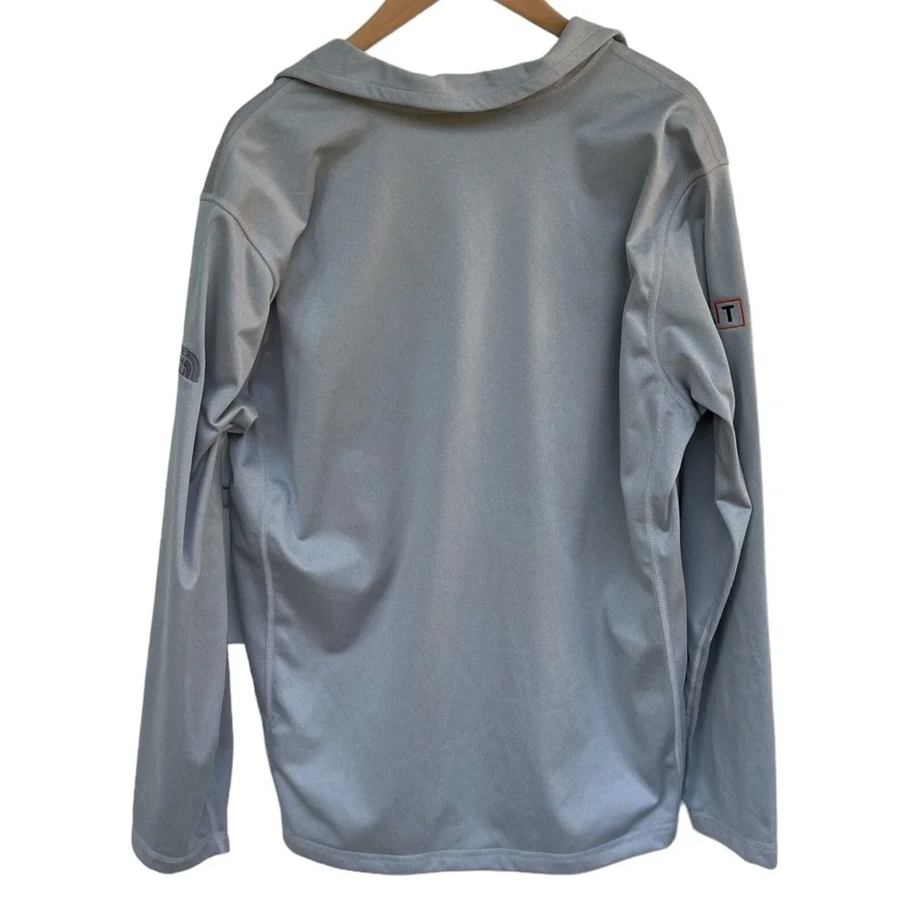 Mens The North Face Tech 1/4 Zip Large Gray Grey Golf Pullover Quarter Logo